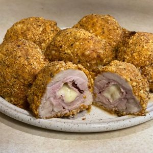 Almond Crusted Ham & Havarti Chicken Thigh Roll